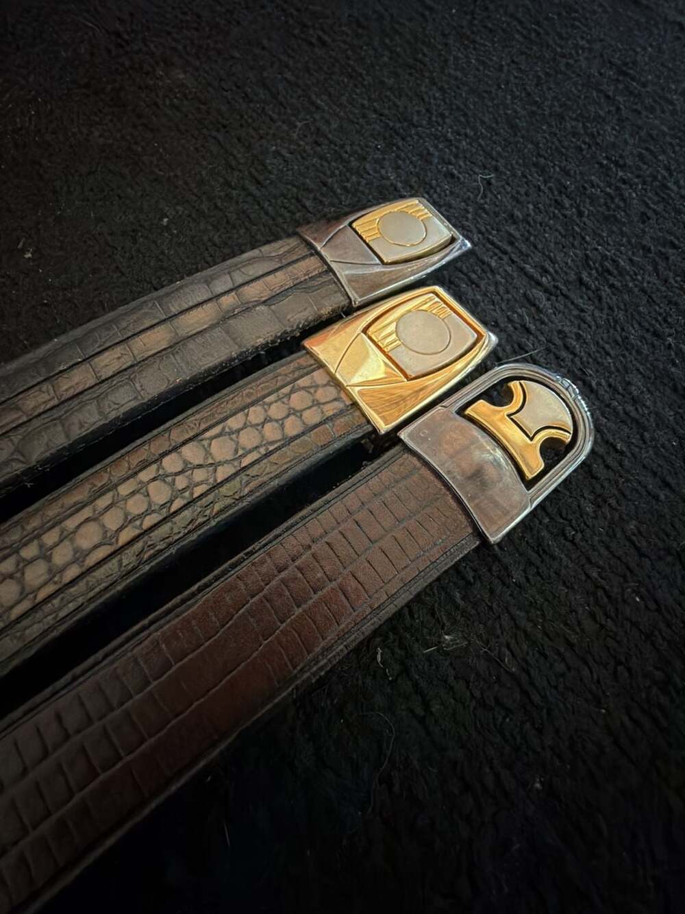 Courrèges Vintage Leather Belt Size 34 Black